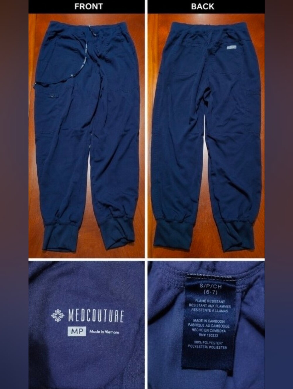 Med Couture Men’s Navy Jogger Scrub Pants - Dark Blue